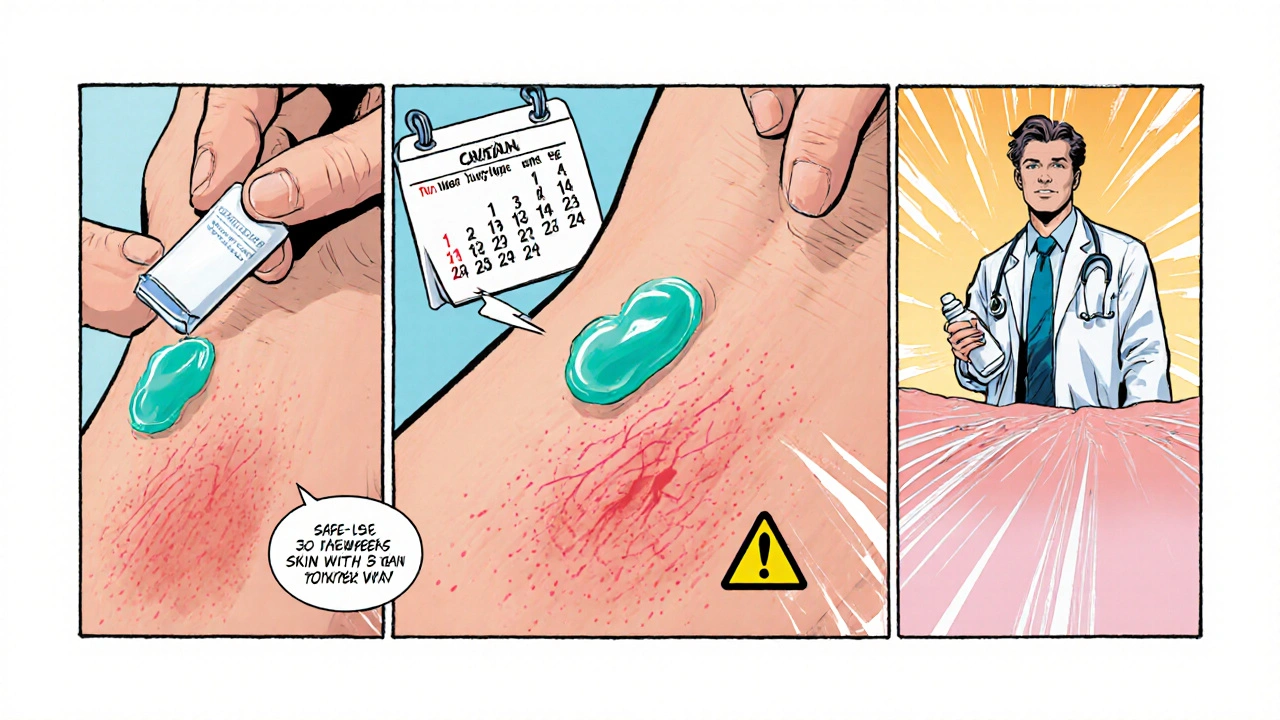 Patient applying fluocinolone cream safely with doctor’s guidance.